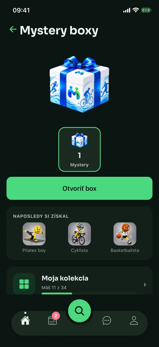 Mystery boxy v appke: box pripravený na otvorenie